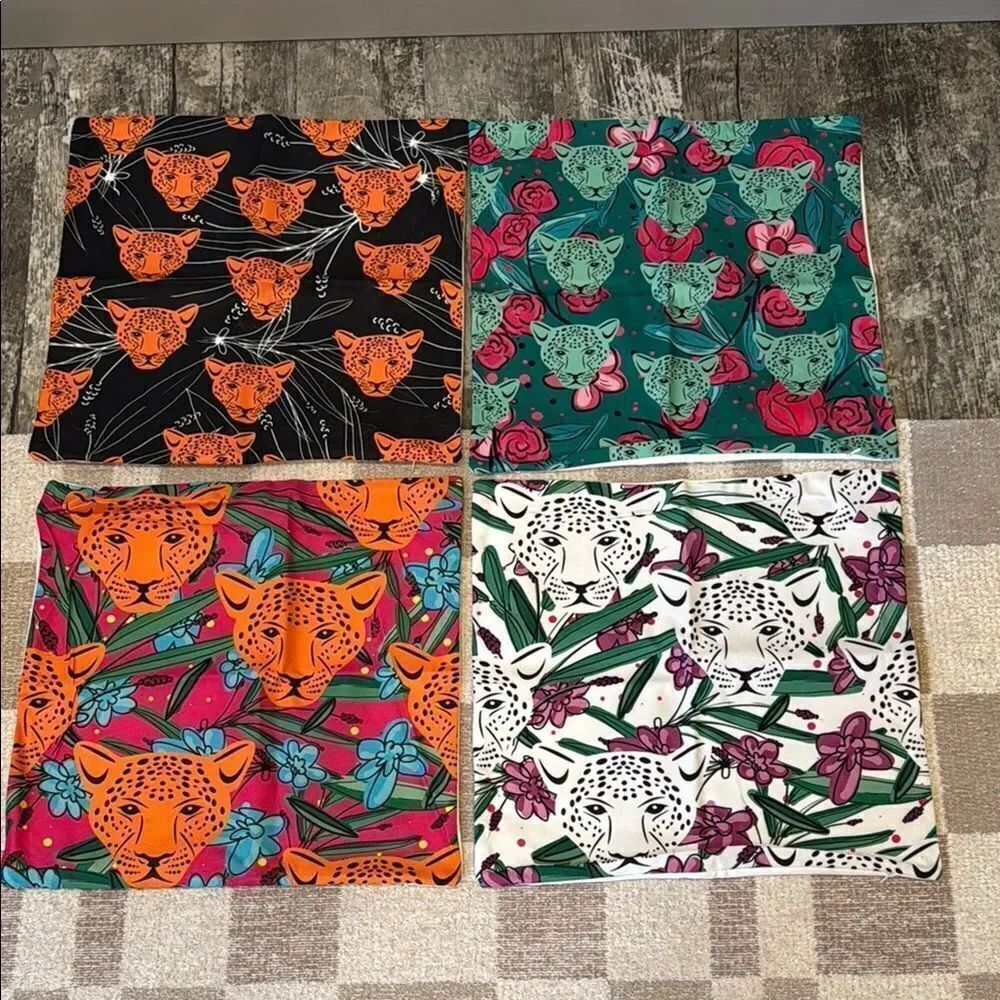 Colorful Leopard Print Bandanas Set